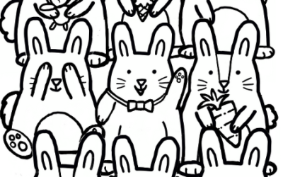Bunch of Bunnies Coloring Page