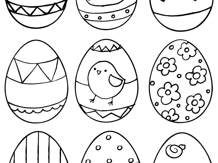 Coloring Page Easter Eggs